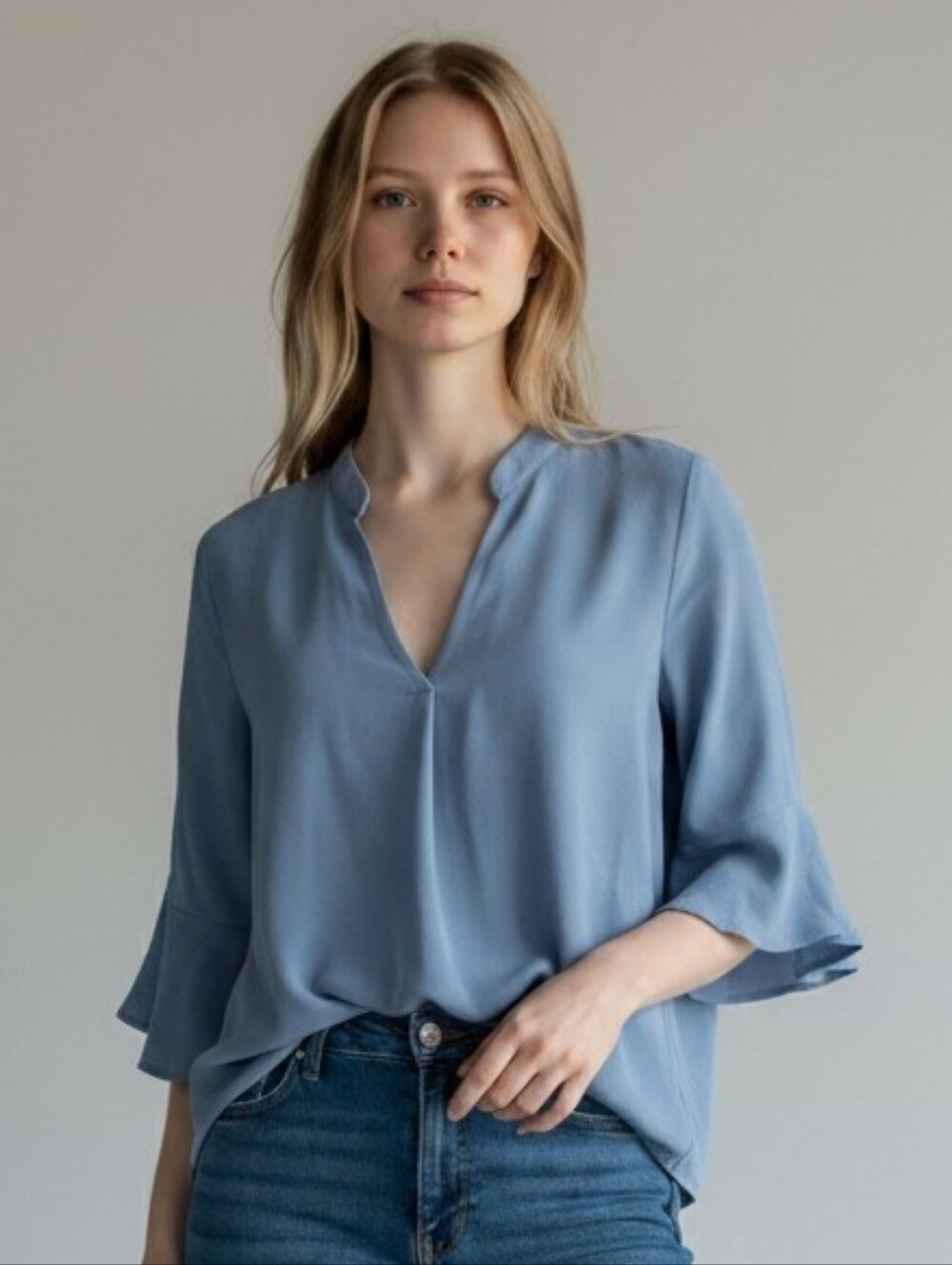 NWT Francesca's Lush Blue Blouse (S)